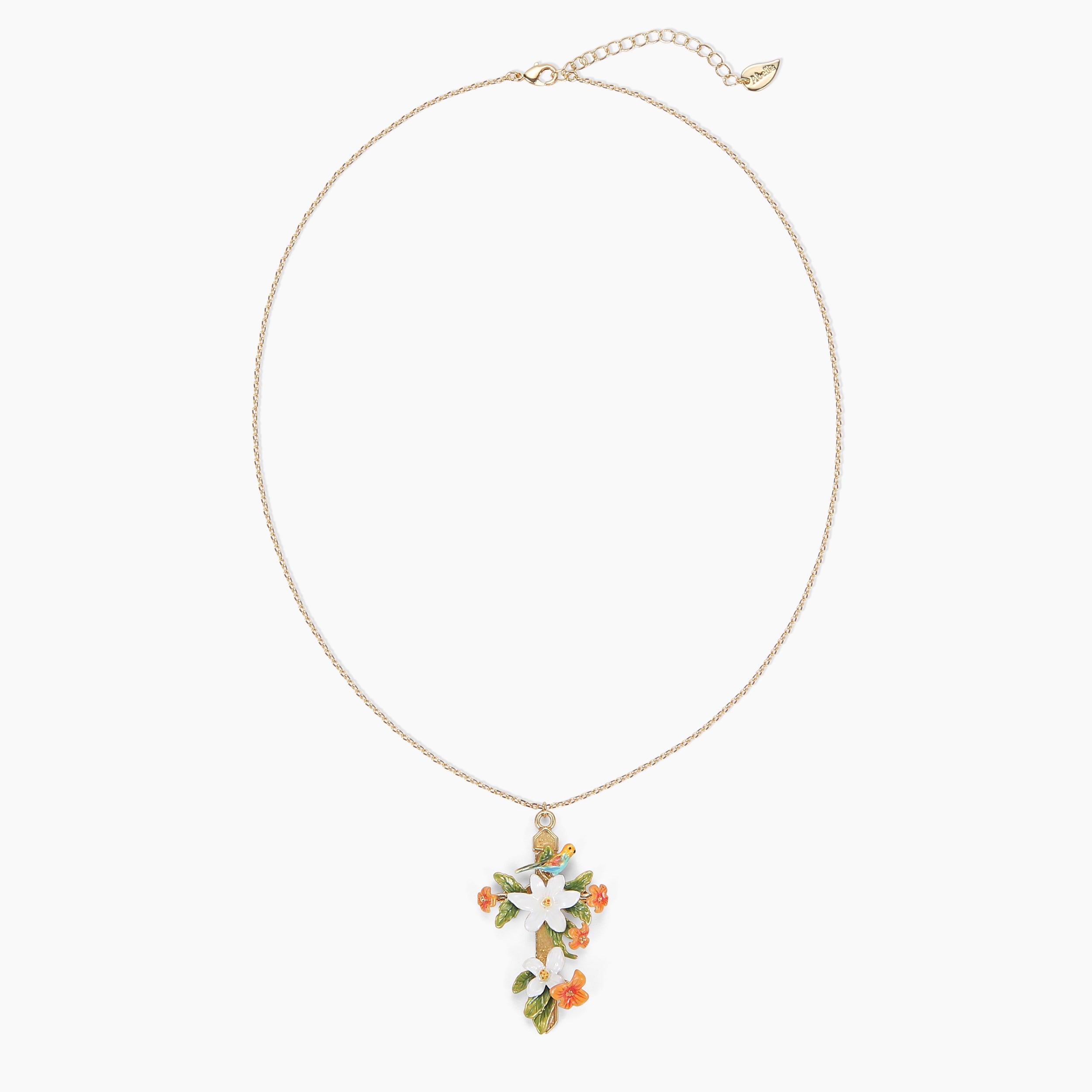 Full view of Abellé Haven necklace chain and clasp – 18K gold-plated enamel jewelry
